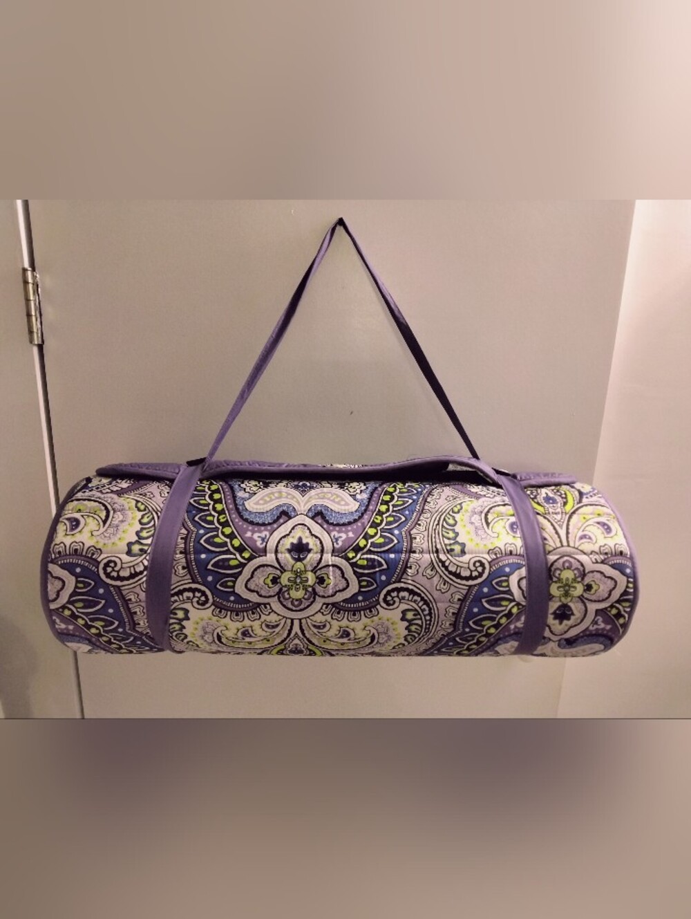 Laura Ashley Yoga Beach Camping Seaside Padded Mat Lavender With Paisley Print.